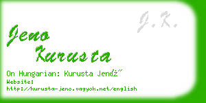 jeno kurusta business card